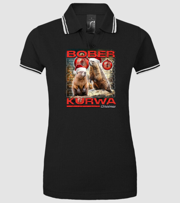 Bober kurwa christmas universe model negru pe tricou
