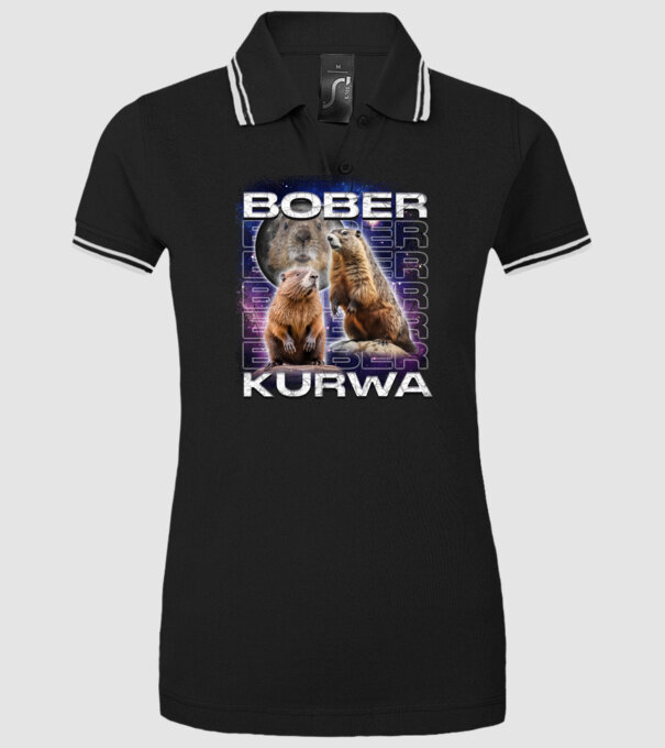 Bóber Kurwa universe model negru pe tricou