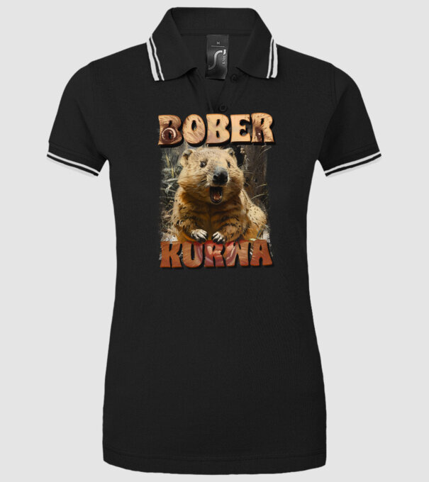 BOBER wombat model negru pe tricou