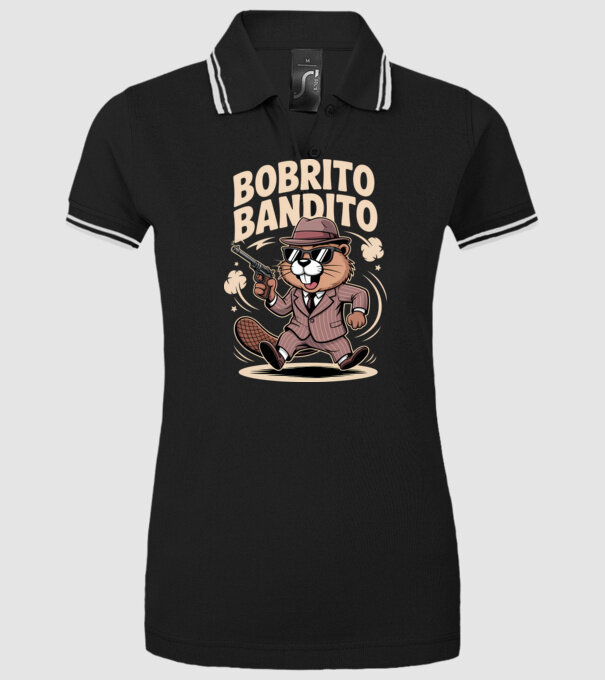 Bobrito Bandito model negru pe tricou
