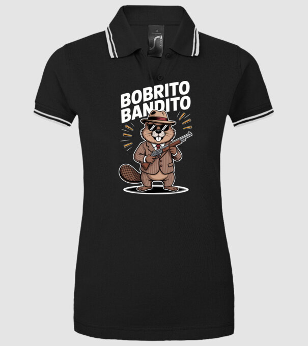 Bobrito Bandito model negru pe tricou
