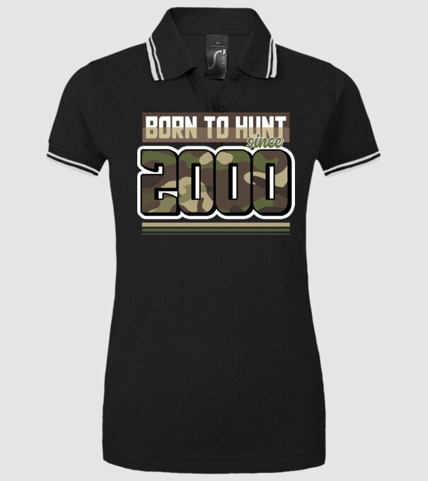 Born to hunt since 2000 model negru pe tricou