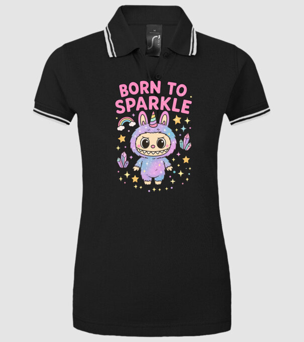 Born to sparkle model negru pe tricou