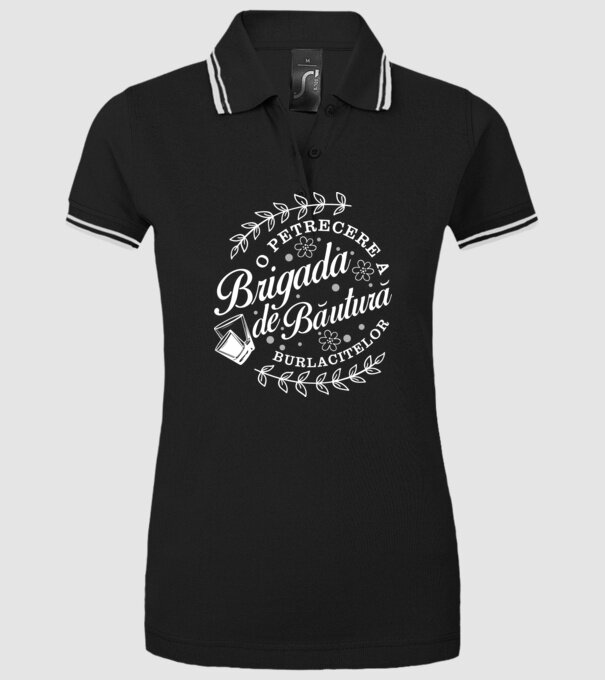 Brigada de băutură model negru pe tricou