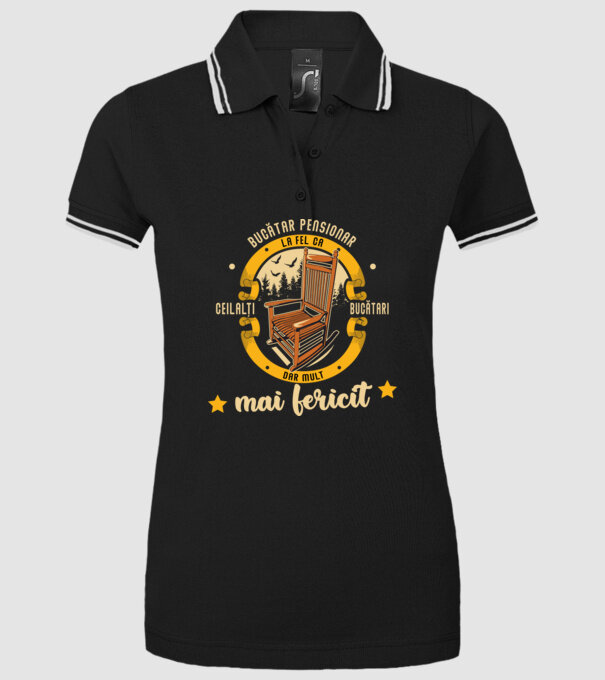 BUCĂTAR pensionar - la fel ca ceilalți bucătari, dar mult mai fericit model negru pe tricou