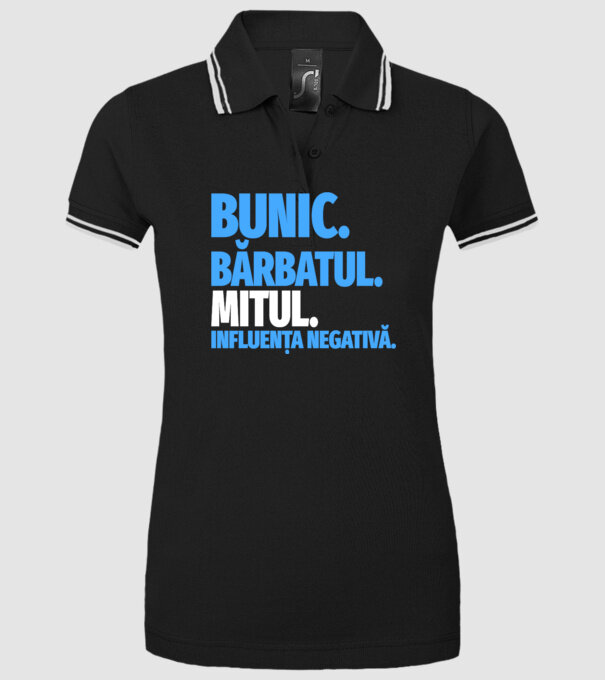Bunic model negru pe tricou