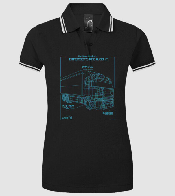 Camioane model negru pe tricou
