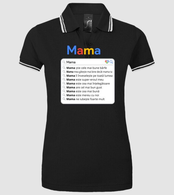 căutare Google Mama model negru pe tricou