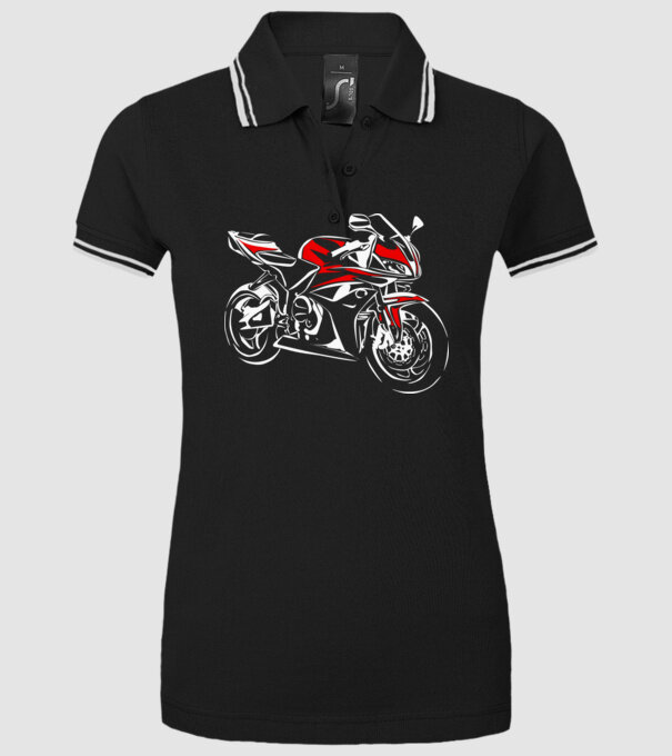 CBR600rr model negru pe tricou