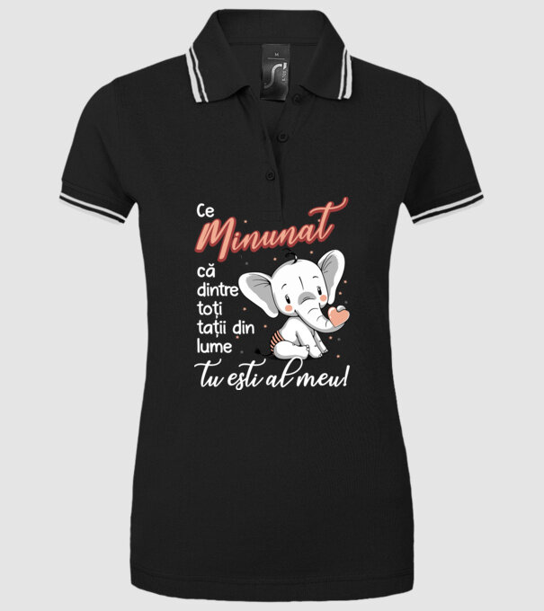 Ce minunat că dintre toți tații din lume, tu ești al meu! model negru pe tricou