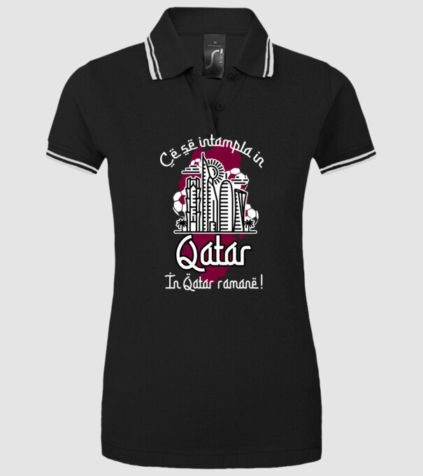 Ce se întâmplă în Katar model negru pe tricou