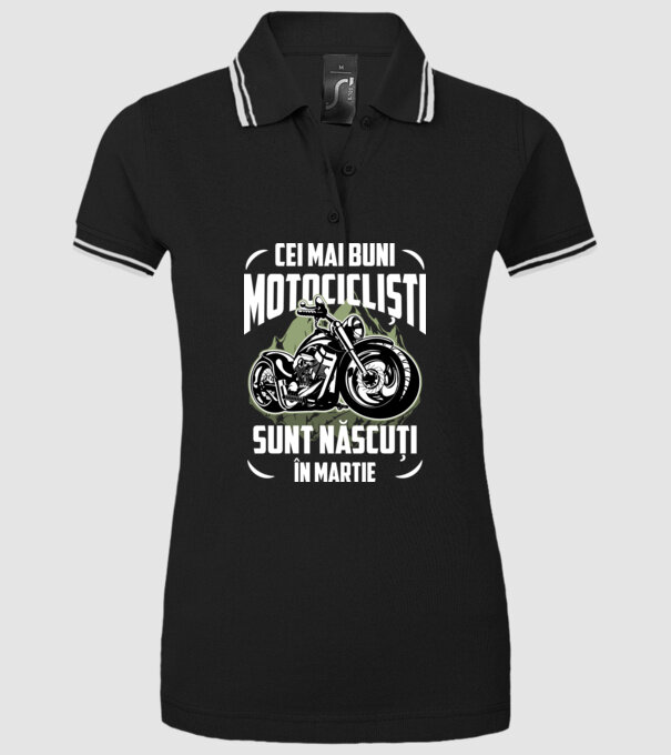 Cei mai buni motocicliști sunt născuți în Martie model negru pe tricou