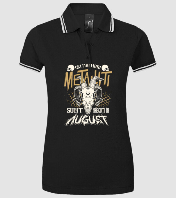Cei mai mari metaliști sunt născuți în august. model negru pe tricou
