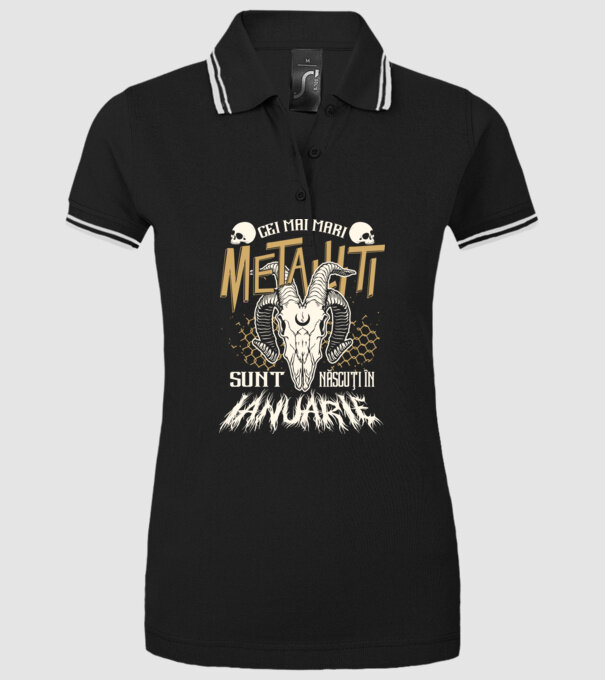 Cei mai mari metaliști sunt născuți în ianuarie. model negru pe tricou