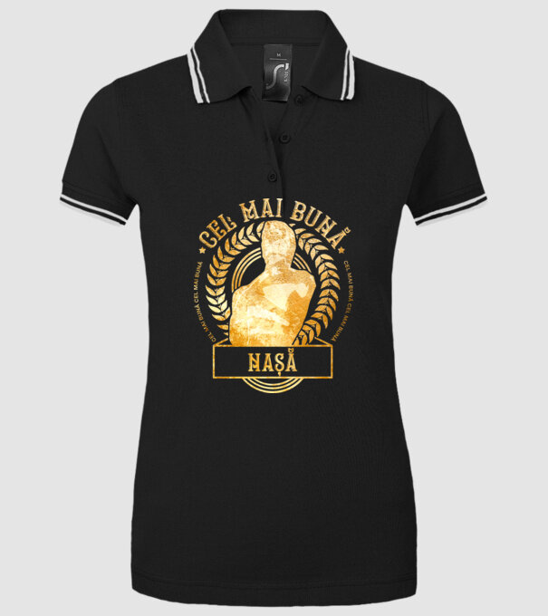 Cea mai bună nașă model negru pe tricou