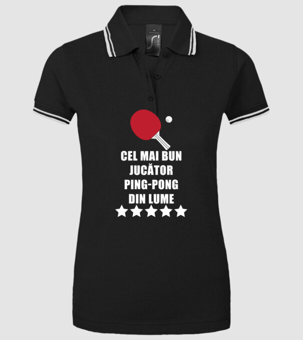cel mai bun jucător ping-pong din lume model negru pe tricou
