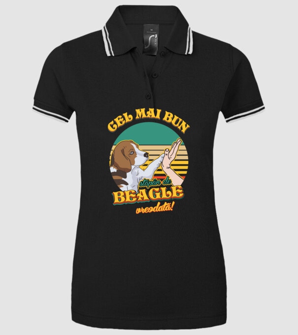 Cel mai bun stăpân de beagle vreodată! model negru pe tricou