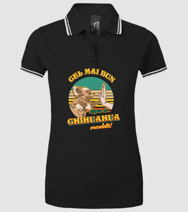 Cel mai bun stăpân de Chihuahua vreodată! model negru pe tricou