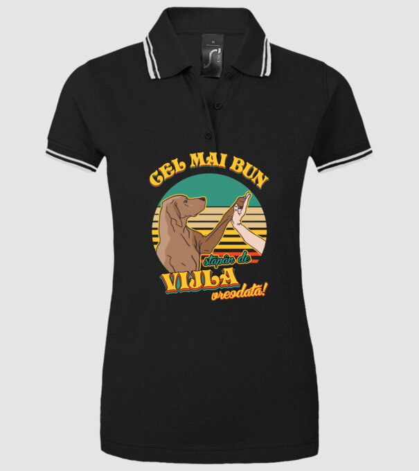 Cel mai bun stăpân de vijla vreodată! model negru pe tricou