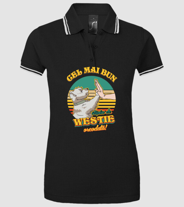Cel mai bun stăpân de westie vreodată! model negru pe tricou