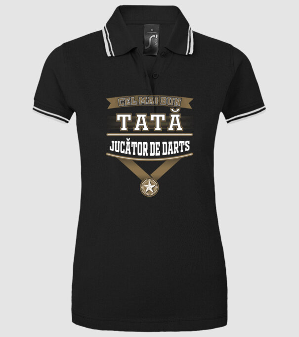 Cel mai bun tată jucător de darts model negru pe tricou