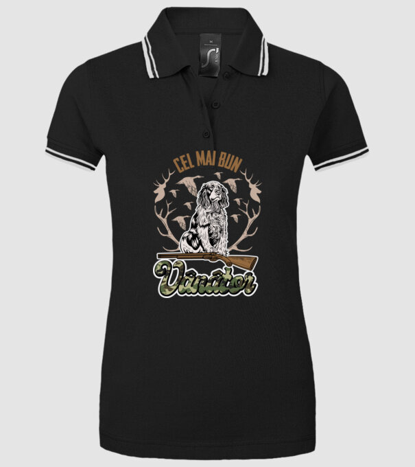 Cel mai bun vânător model negru pe tricou