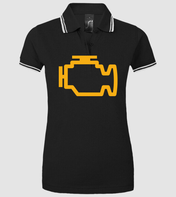 check engine model negru pe tricou