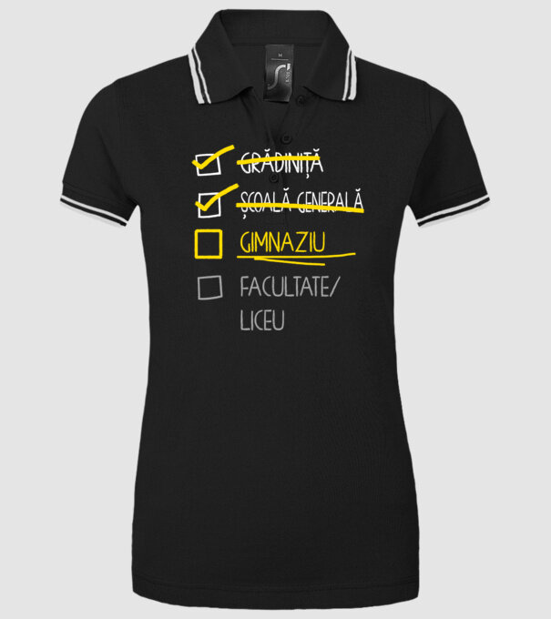 Cheklist educație - Școala primară negru model negru pe tricou