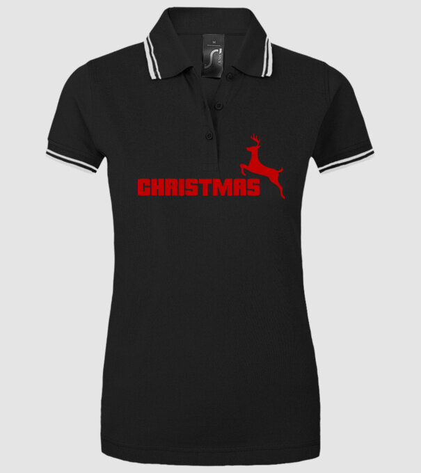 Christmas logo model negru pe tricou