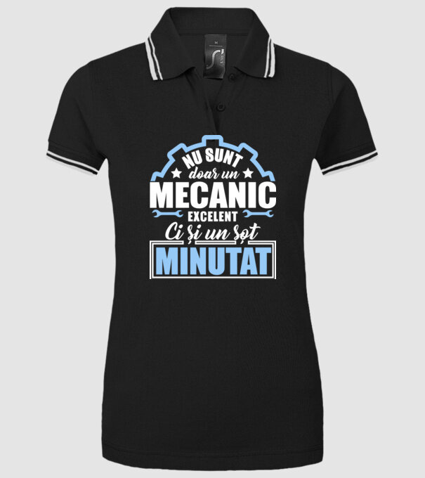 Nu sunt doar un mecanic excelent, ci și un soț minunat! model negru pe tricou