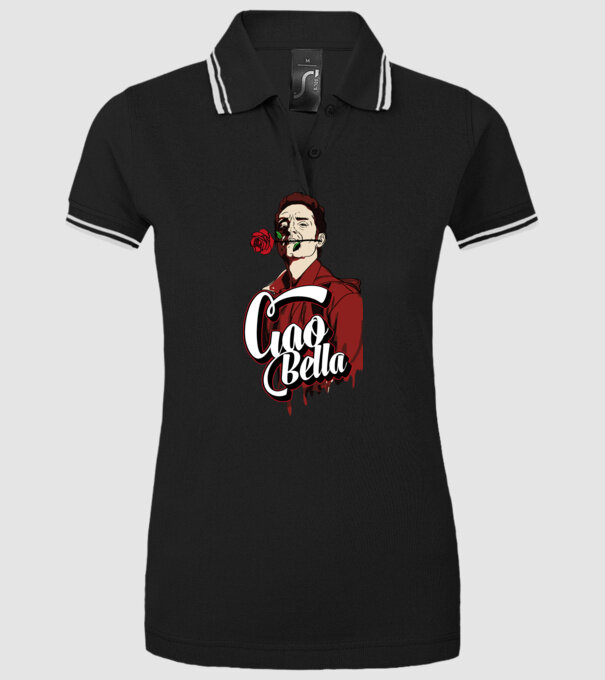 ciao bella berlin rose model negru pe tricou
