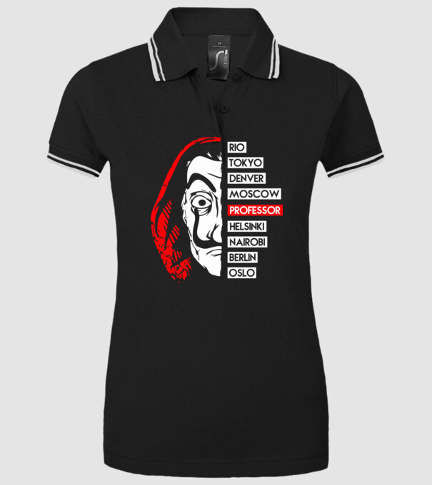 classic logo la casa de papel model negru pe tricou