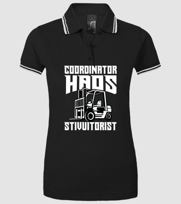 coordonator stivuitorist haos model negru pe tricou