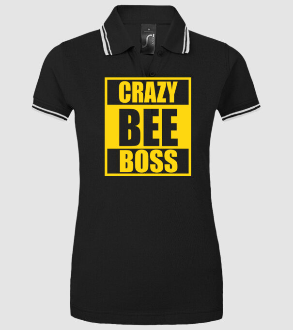 Crazy bee boss model negru pe tricou