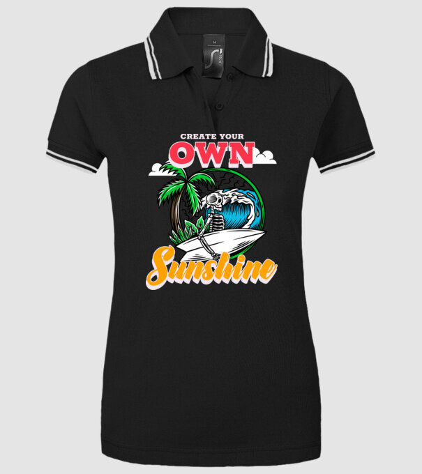 Create your own sunshine surfer skeleton model negru pe tricou