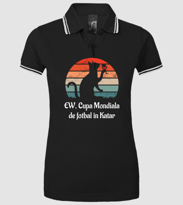 Cupa Mondiala de fotbal în Katar model negru pe tricou