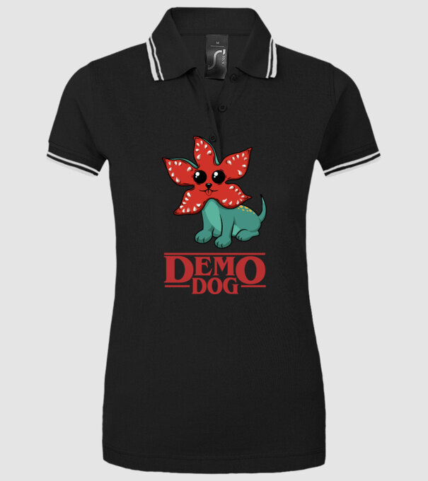 cute demodog model negru pe tricou