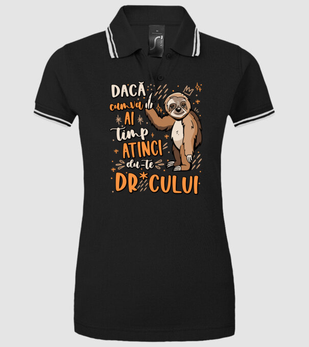 Dacă cumva ai timp, dute dr*cului! model negru pe tricou