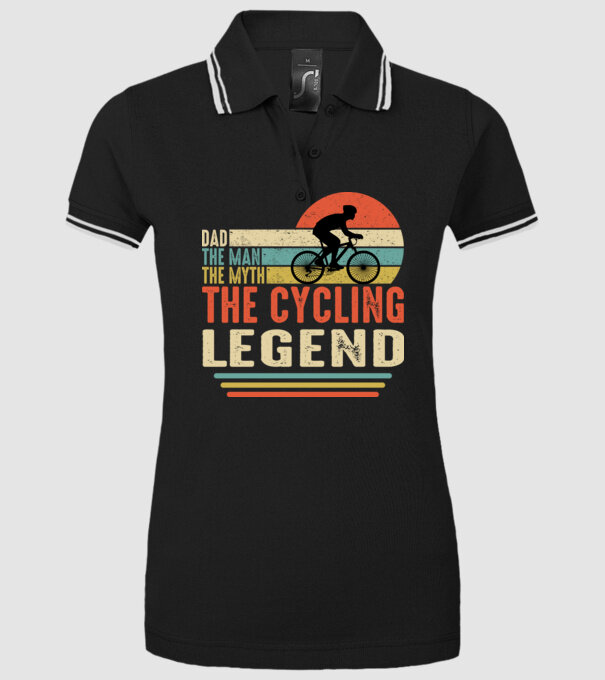 Dad the man, the myth, the cycling legend model negru pe tricou