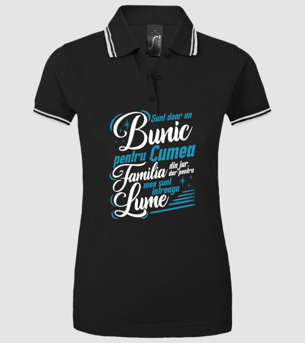 Sunt doar un bunic pentru lumea din jur, dar pentru familia mea sunt întreaga lume! model negru pe tricou