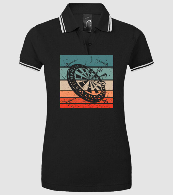 Darts vintage model negru pe tricou