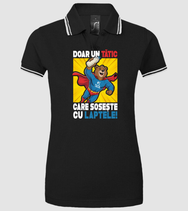 Doar un Tătic Care sosește cu laptele model negru pe tricou