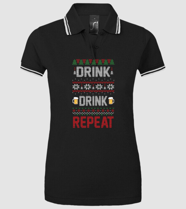 Drink drink repeat model negru pe tricou
