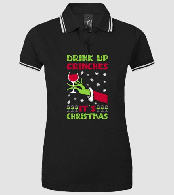 Drink up grinches it's christmas model negru pe tricou