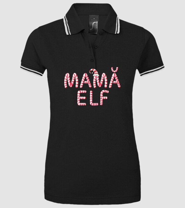 mamă elf model negru pe tricou