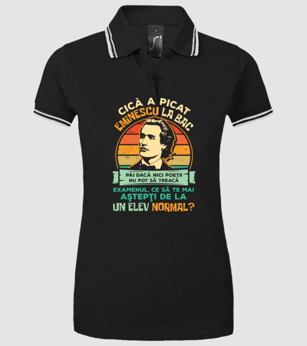 Eminescu model negru pe tricou
