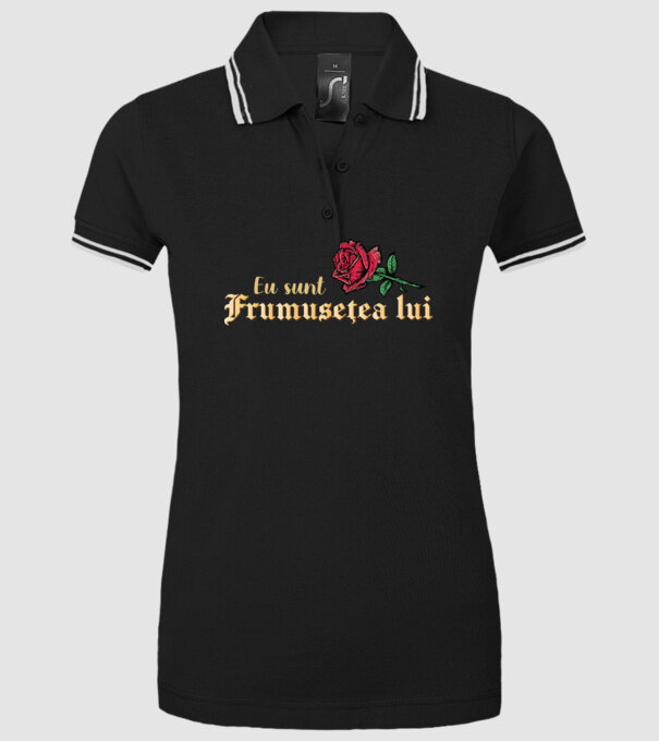 eu sunt frumusețea lui model negru pe tricou
