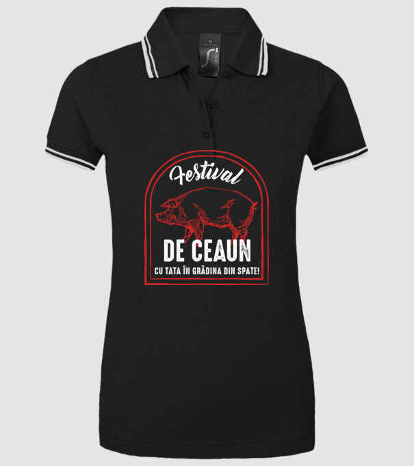Festival de ceaun - cu tata în grădina din spate! model negru pe tricou