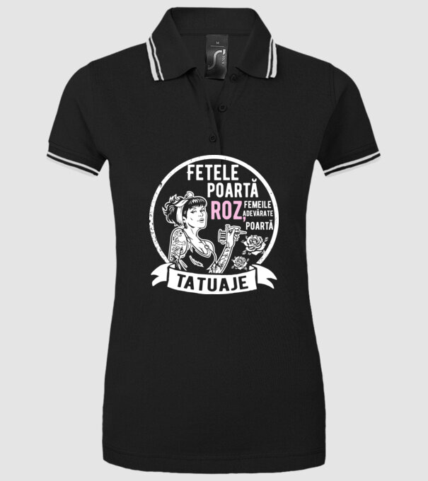Fetele poartă roz, femeile adevărate poartă tatuaje model negru pe tricou