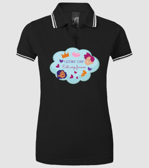 Fiecare corp model negru pe tricou